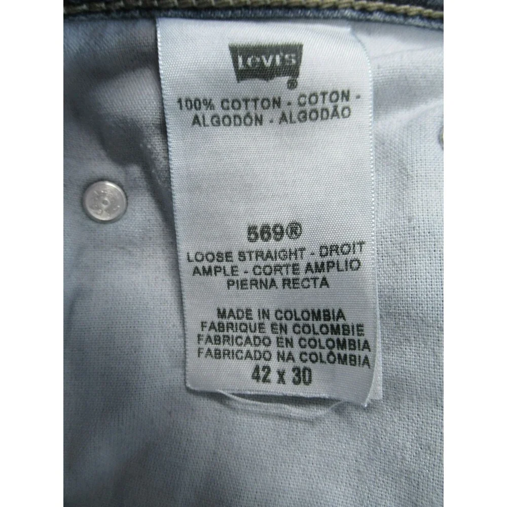 Levi's 569 Jeans Mens 42x30 (Actual 39x26.5) Relaxed Fit Straight Leg Blue